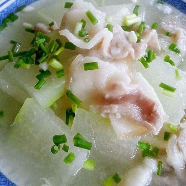 自制紫贝菜肉片汤