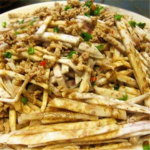 美味的猪肉泥香芋丝