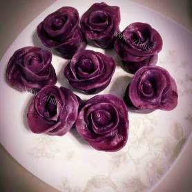 美味玫瑰紫薯花卷