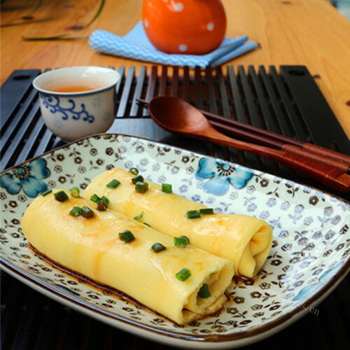 美味的广东小吃蒸蛋肠
