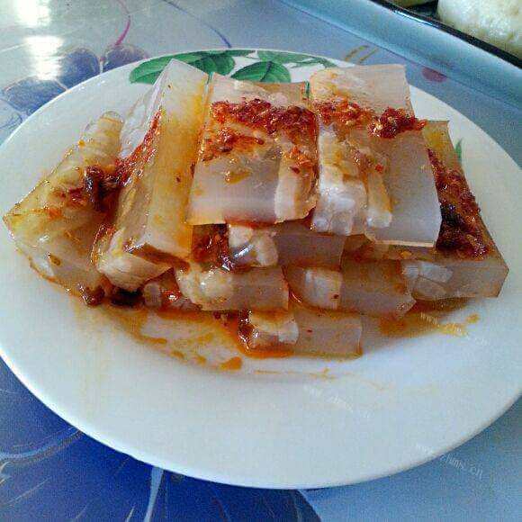 美味的凉拌水晶皮冻