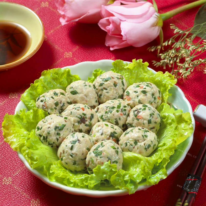 美味的洋葱猪肉丸子