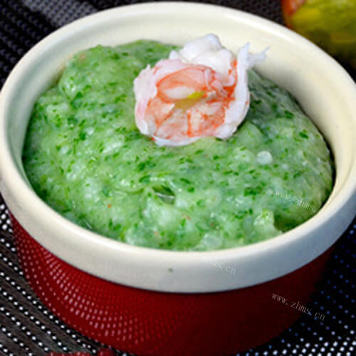 美味的鲜虾翡翠土豆泥