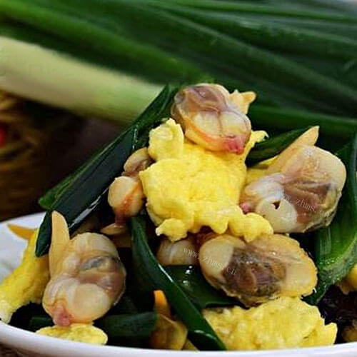 家常小炒之美味蛤蜊鸡蛋炒韭菜