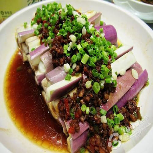 美味的香菇茄子蒸饭