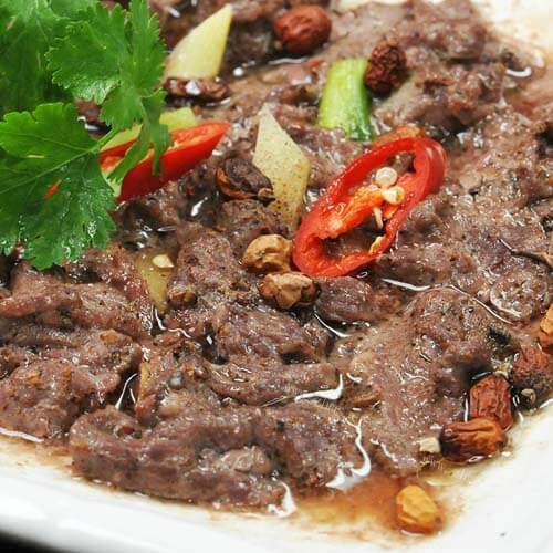 营养的黄豆清蒸牛肉