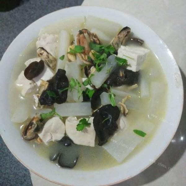 好喝的香菇木耳淡菜汤