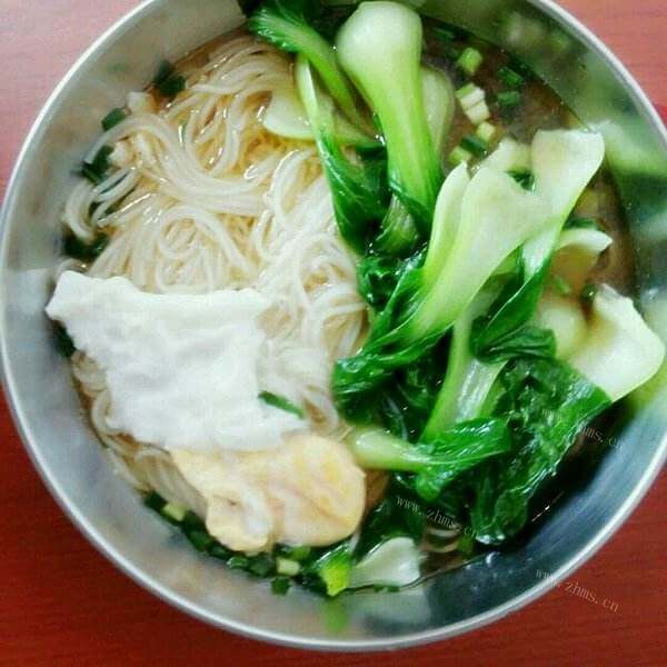 简单油菜肉沫面