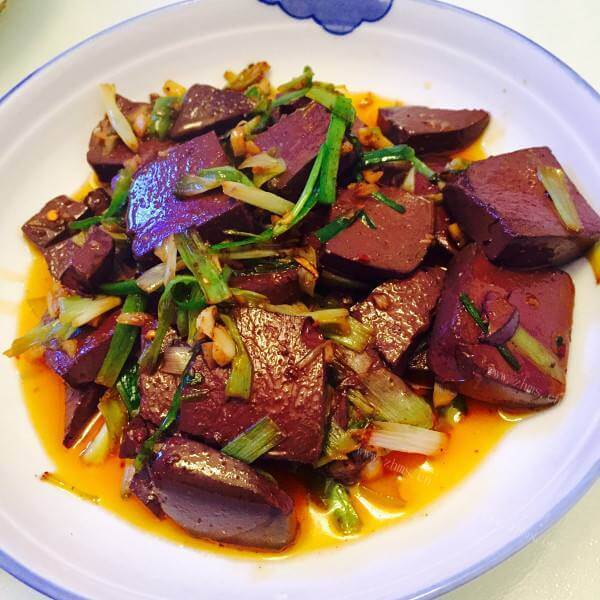 风味袖珍菇炒羊血
