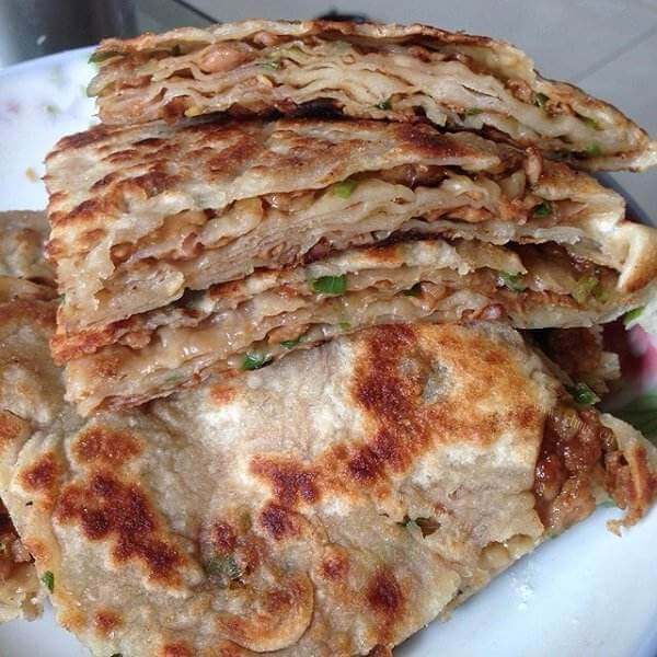 自制的鲜肉千层饼