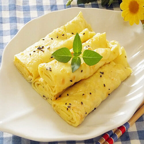 美味的黑芝麻糯米鸡蛋饼 