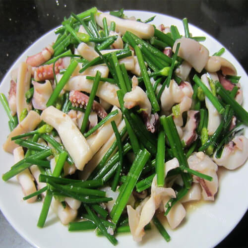美味芥蓝头炒鲜鱿