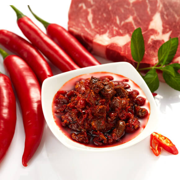 美味的自制牛肉辣酱