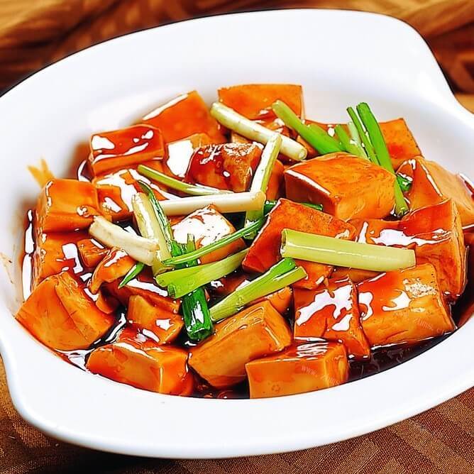 自制葱爆豆腐