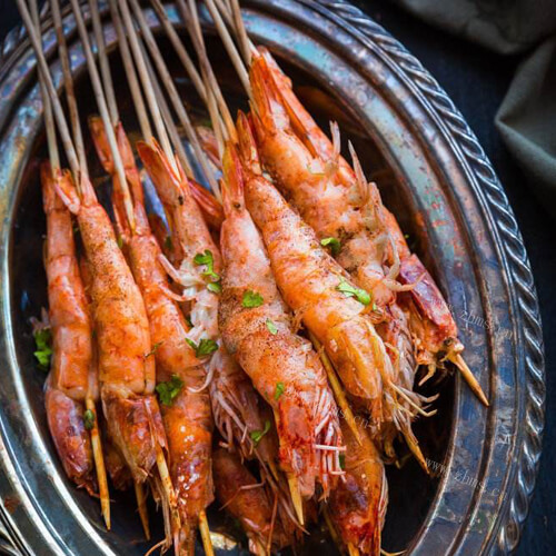 脆脆的烤串串虾