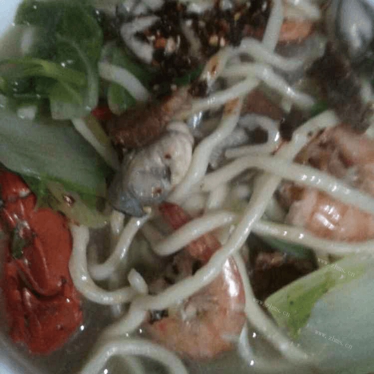 美味的海鲜面做法图解13)