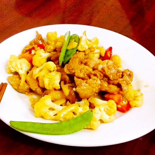 好吃的肉片炒椰菜