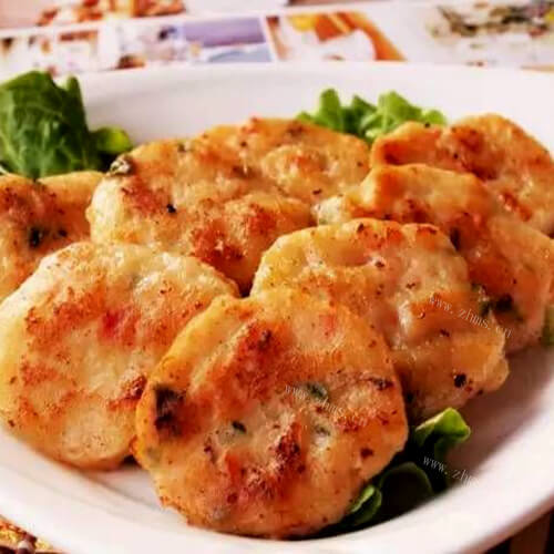 美味的鲜虾肉饼