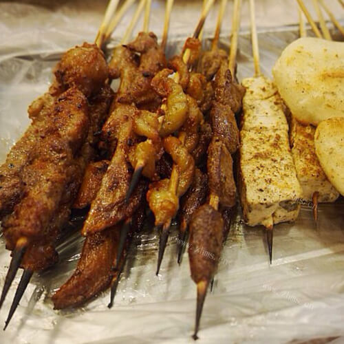 美味的烤鸡心串串