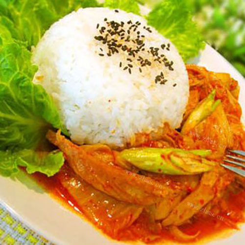 美味的韩式泡菜饭