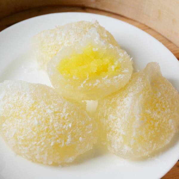 美味奶黄水晶饺