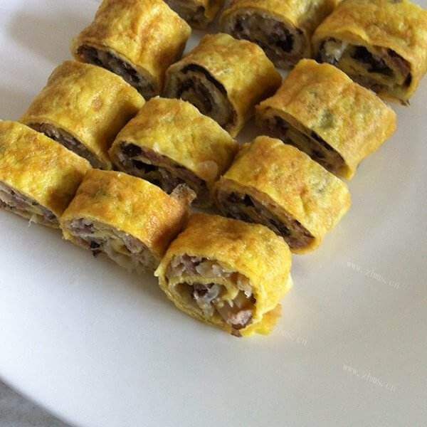 美味的干豆腐猪肉卷
