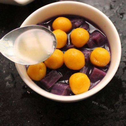 软糯的紫薯南瓜丸子