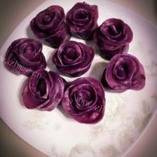 自制玫瑰紫薯花卷