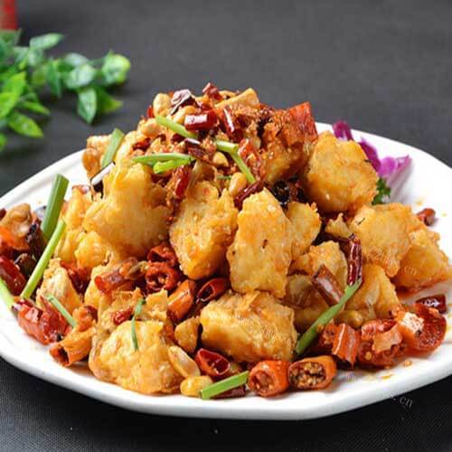 美味的鸡肉蒸芥菜干