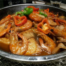 美味食品海虾老豆腐煲
