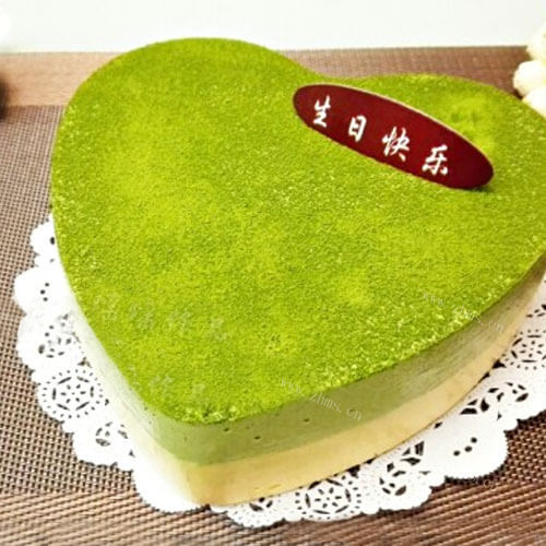 芒果抹茶心形慕斯