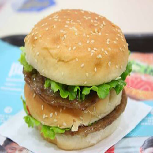 快餐黑椒鸡腿汉堡