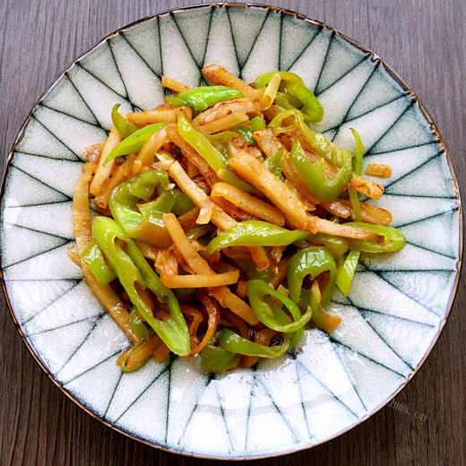 快手青椒肉炒饼