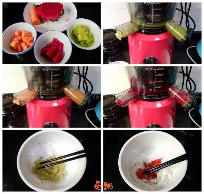 中秋果味三色冰皮月饼做法图解2)