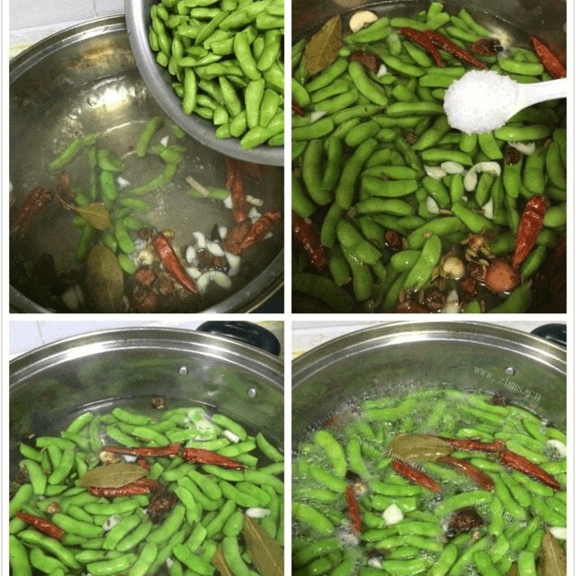 下酒菜盐水毛豆做法图解4)