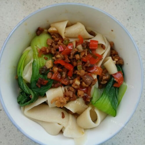 咸香油菜肉沫面