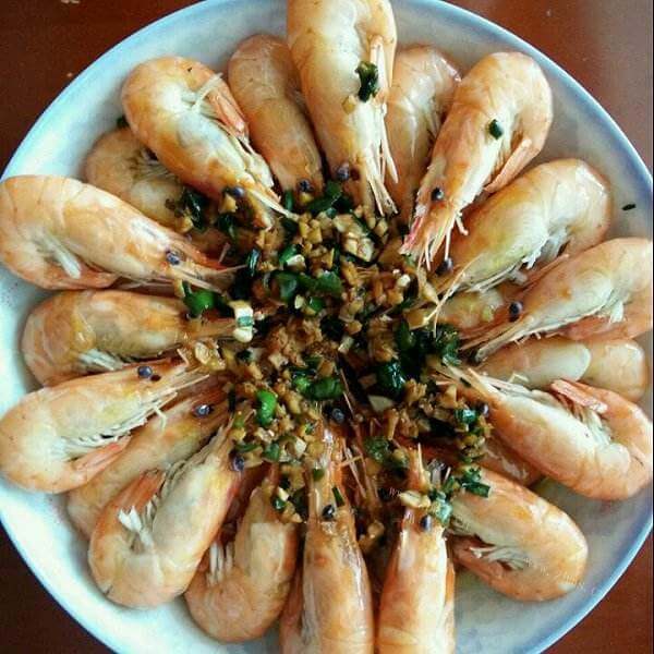 美味的芦笋螺丝虾