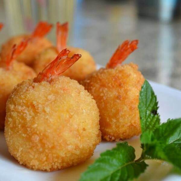 美味的土豆泥虾球