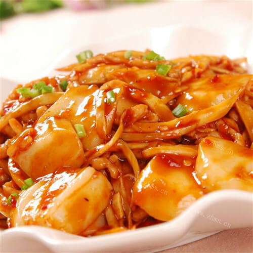 好吃的鱼香肉片炒年糕