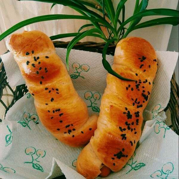 好吃的蜂蜜火腿面包