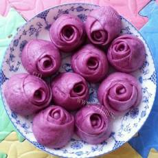 浪漫的紫薯玫瑰馒头