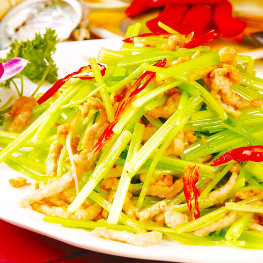 家常芹芽肉丝
