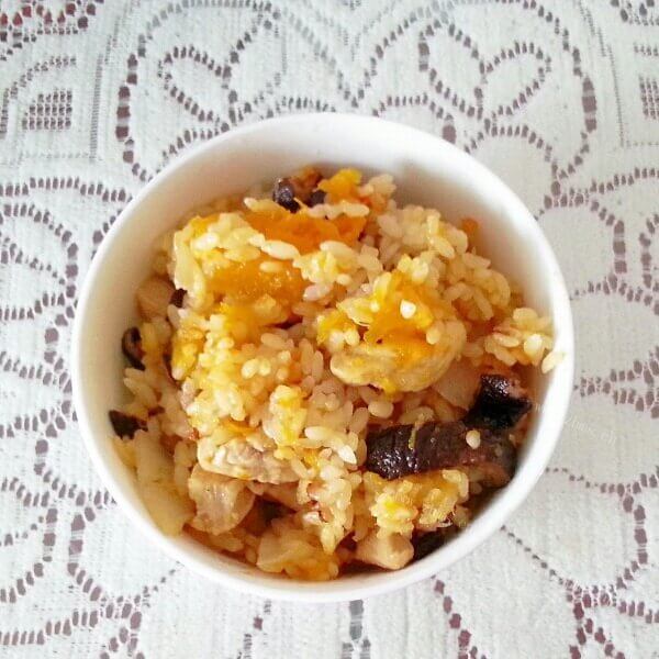 美味南瓜香菇鸡肉饭