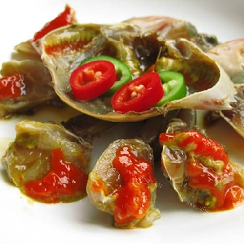 美味的生腌螃蟹