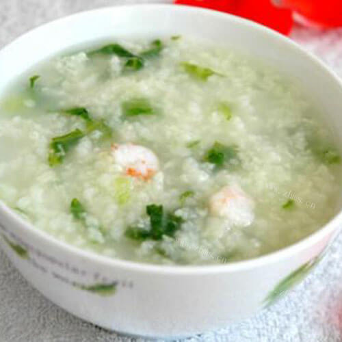 普通的莜麦菜虾粥