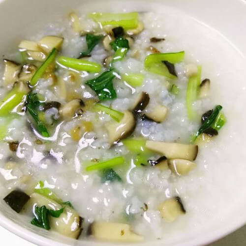 家常香菇青菜瘦肉粥