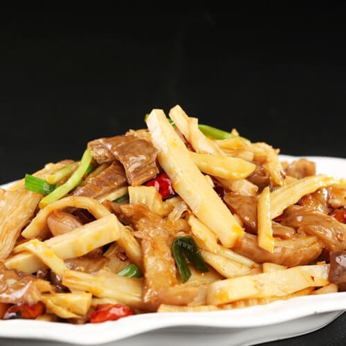 家常小菜肉丝炒黑笋