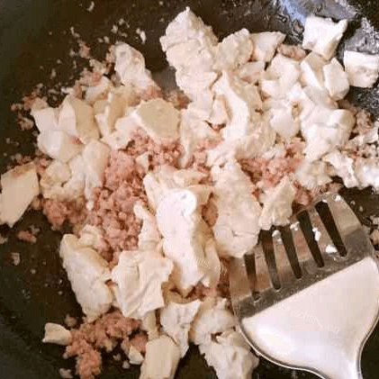 家常菜肉沫豆腐做法图解5)