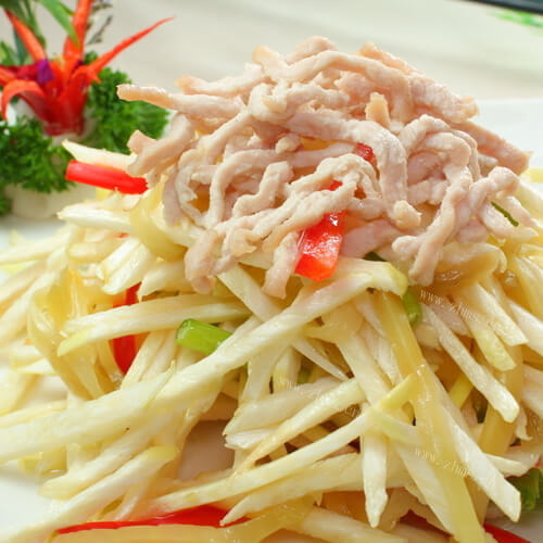 清淡肉丝炒茭白