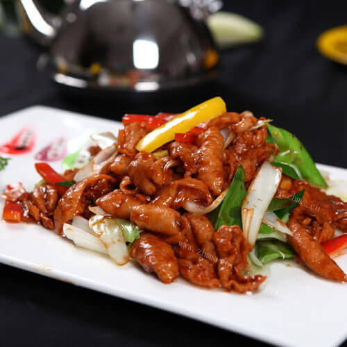 美味姜丝香菜爆大肠